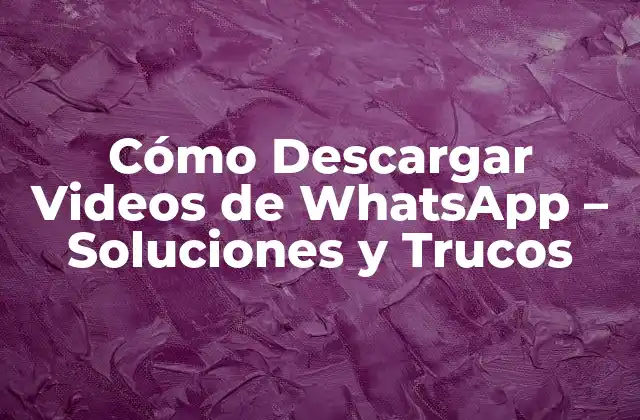 Cómo Descargar Videos de Whatsapp – Soluciones y Trucos