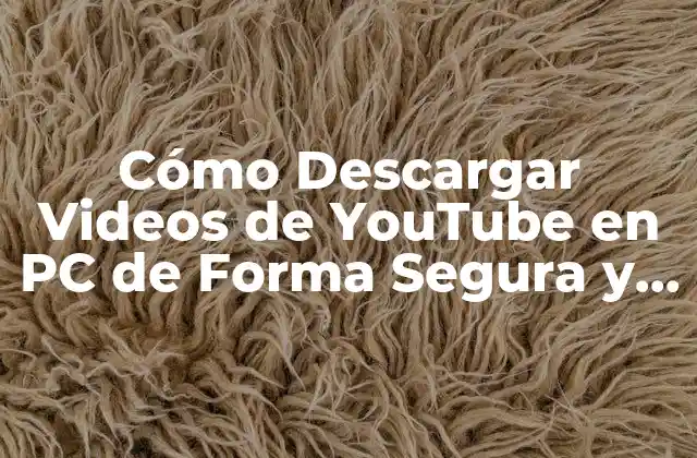 Cómo Descargar Videos de Youtube en Pc de Forma Segura y Gratuita