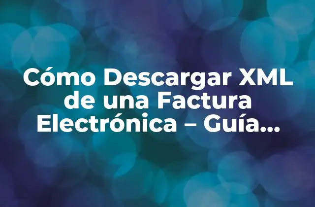 Cómo Descargar Xml de una Factura Electrónica – Guía Completa