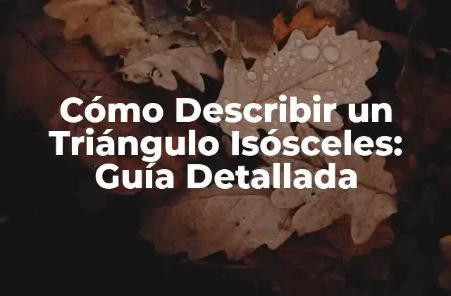 Cómo Describir un Triángulo Isósceles: Guía Detallada