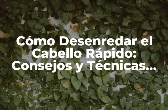 Cómo Desenredar el Cabello Rápido: Consejos y Técnicas Efectivas