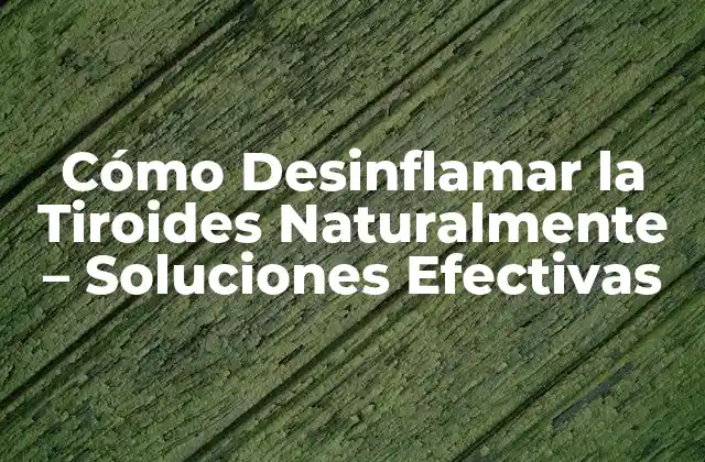Cómo Desinflamar la Tiroides Naturalmente – Soluciones Efectivas