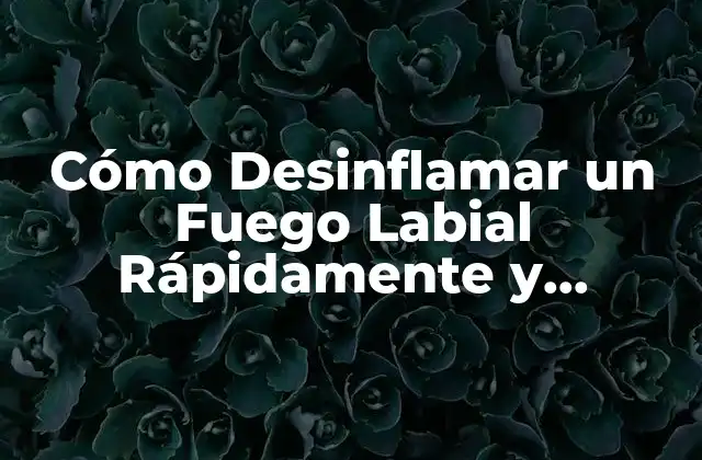 Cómo Desinflamar un Fuego Labial Rápidamente y Seguramente