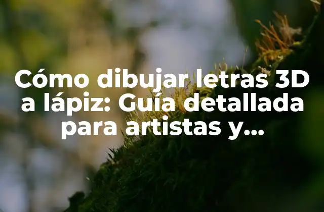 Cómo Dibujar Letras 3d a Lápiz: Guía Detallada para Artistas y Diseñadores