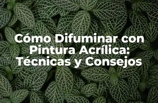 Cómo Difuminar con Pintura Acrílica: Técnicas y Consejos