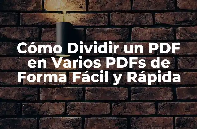 Cómo Dividir un Pdf en Varios Pdfs de Forma Fácil y Rápida