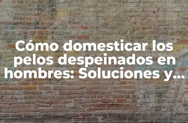 Cómo Domesticar los Pelos Despeinados en Hombres: Soluciones y Consejos Prácticos