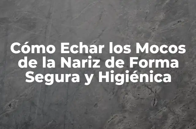 Cómo Echar los Mocos de la Nariz de Forma Segura y Higiénica