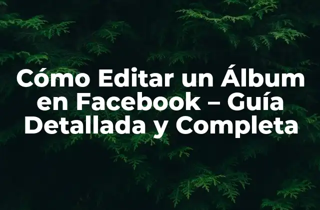 Cómo Editar un Álbum en Facebook – Guía Detallada y Completa