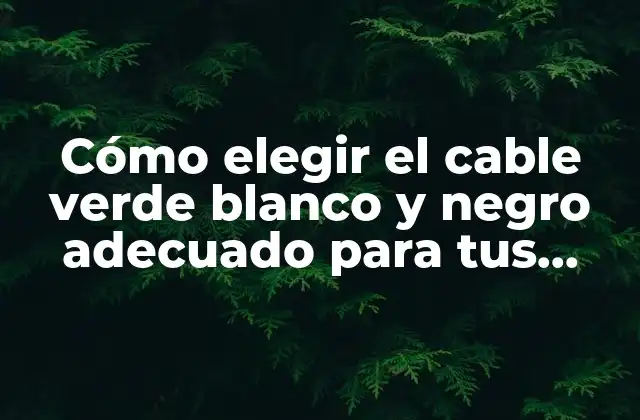 Cómo Elegir el Cable Verde Blanco y Negro Adecuado para Tus Necesidades 2 Características de los cables verdes blanco y negro