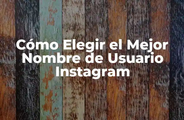 Cómo Elegir el Mejor Nombre de Usuario Instagram