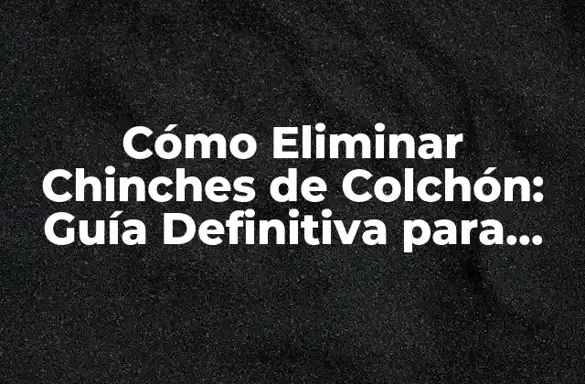 Cómo Eliminar Chinches de Colchón: Guía Definitiva para Deshacerse de Estos Indeseables Huéspedes