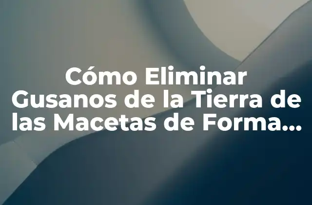 Cómo Eliminar Gusanos de la Tierra de las Macetas de Forma Efectiva