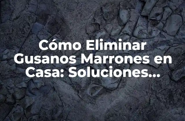 Cómo Eliminar Gusanos Marrones en Casa: Soluciones Efectivas