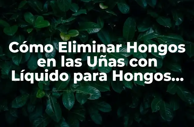 Cómo Eliminar Hongos en las Uñas con Líquido para Hongos en las Uñas