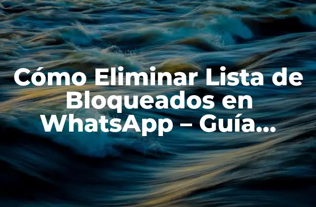 Cómo Eliminar Lista de Bloqueados en Whatsapp – Guía Detallada