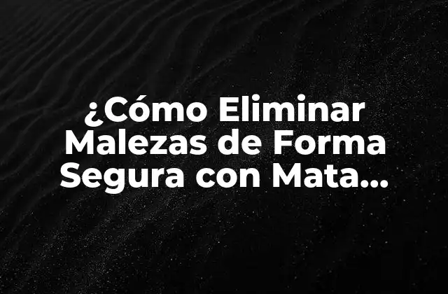 ¿cómo Eliminar Malezas de Forma Segura con Mata Hierbas Natural? 2 ¿Qué son las Malezas y Cómo se Propagan?