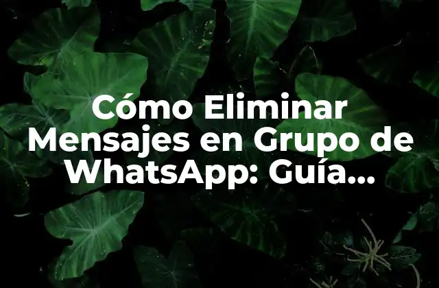 Cómo Eliminar Mensajes en Grupo de Whatsapp: Guía Práctica y Segura