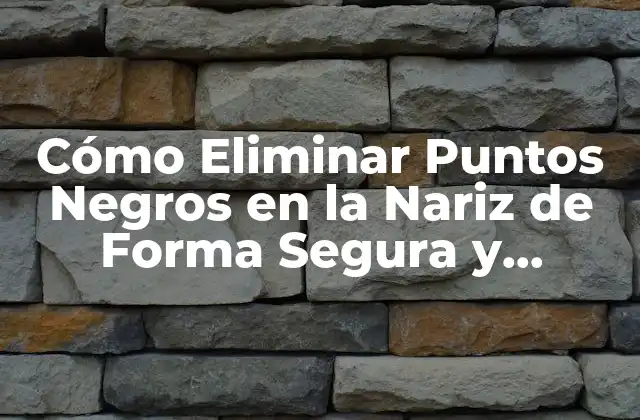 Cómo Eliminar Puntos Negros en la Nariz de Forma Segura y Efectiva