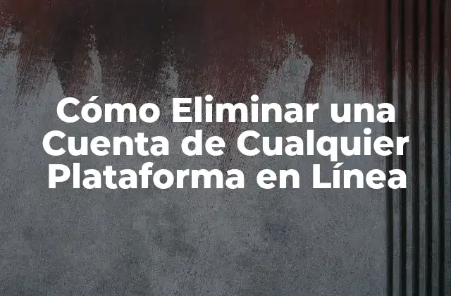 Cómo Eliminar una Cuenta de Cualquier Plataforma en Línea