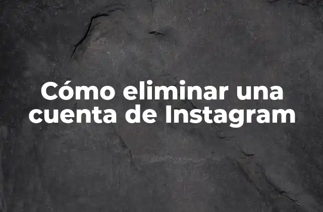 Cómo Eliminar una Cuenta de Instagram 2 Cómo eliminar una cuenta de Instagram