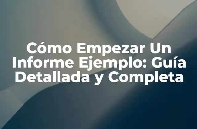 Definir el Propósito y Objetivo del Informe