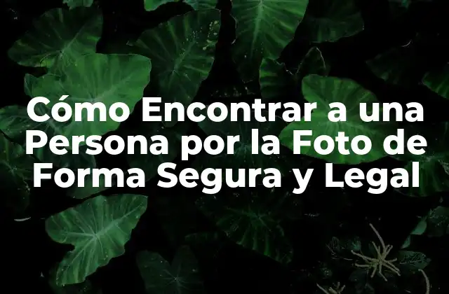 Cómo Encontrar a una Persona por la Foto de Forma Segura y Legal