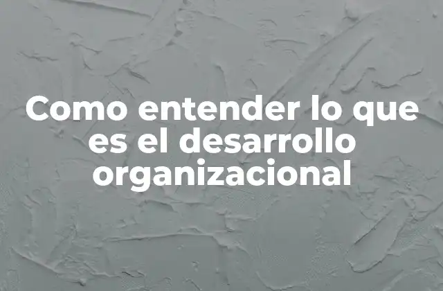 Como Entender Lo que es el Desarrollo Organizacional