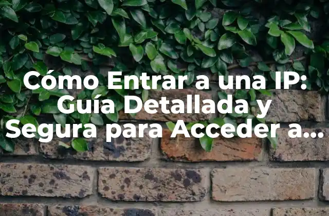 Cómo Entrar a una Ip: Guía Detallada y Segura para Acceder a Redes y Dispositivos