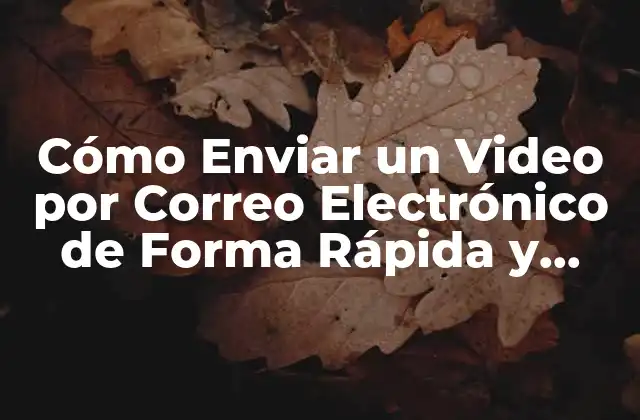 Cómo Enviar un Video por Correo Electrónico de Forma Rápida y Segura