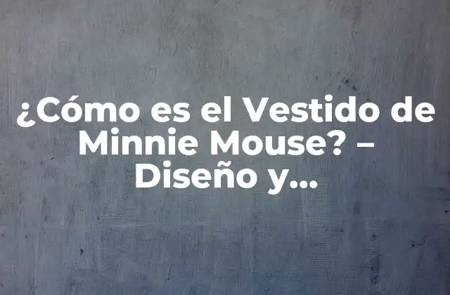 ¿cómo es el Vestido de Minnie Mouse? – Diseño y Características