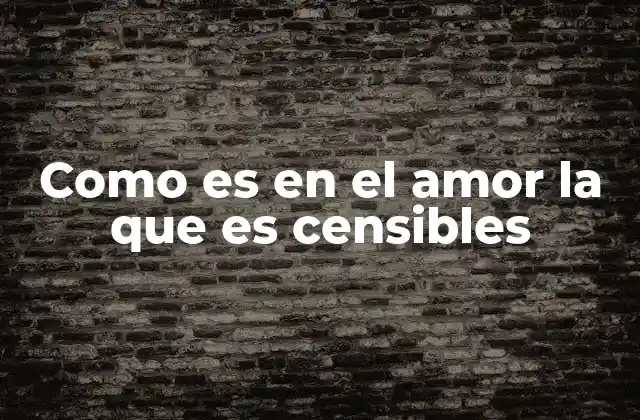 Como es en el Amor la que es Censibles
