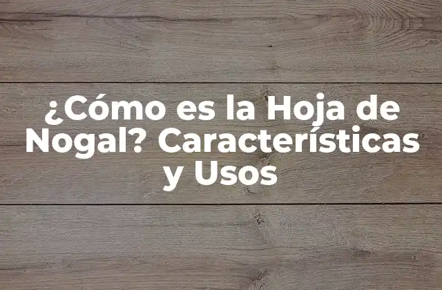 ¿cómo es la Hoja de Nogal? Características y Usos 2 Características de la Hoja de Nogal