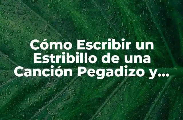 Cómo Escribir un Estribillo de una Canción Pegadizo y Memorable