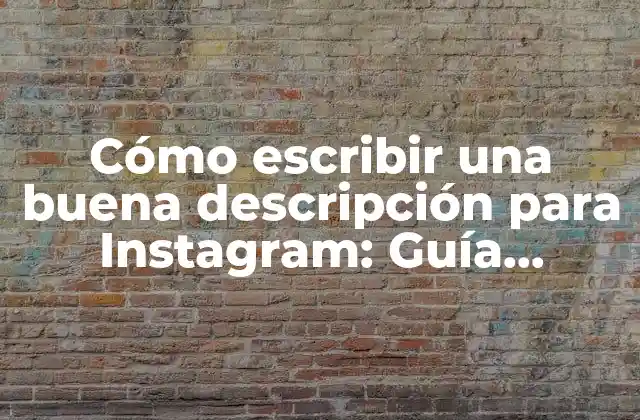 Cómo Escribir una Buena Descripción para Instagram: Guía Definitiva