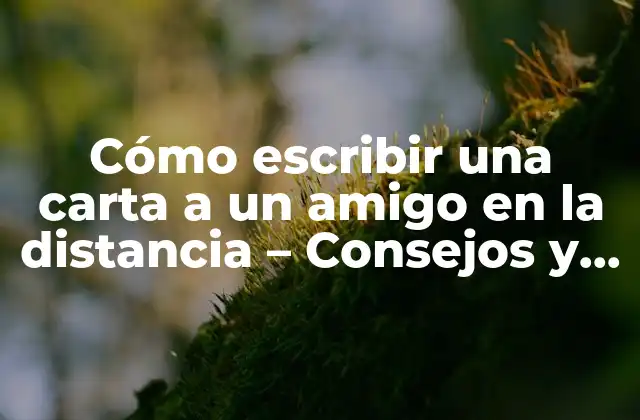 Cómo Escribir una Carta a un Amigo en la Distancia – Consejos y Ejemplos