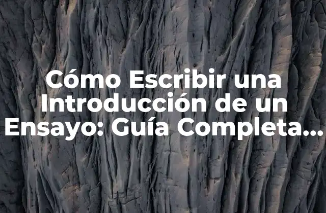 Cómo Escribir una Introducción de un Ensayo: Guía Completa con Ejemplos