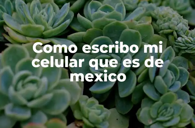 Como Escribo Mi Celular que es de Mexico