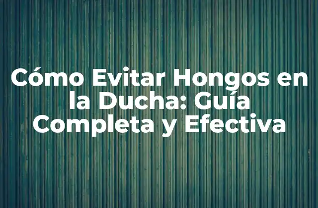 Cómo Evitar Hongos en la Ducha: Guía Completa y Efectiva