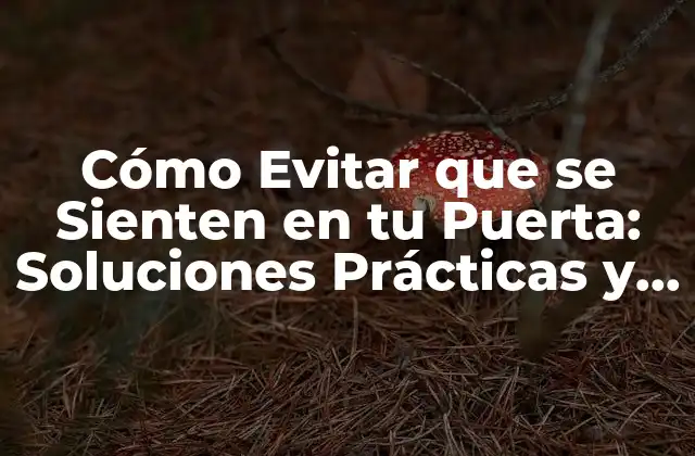 Cómo Evitar que Se Sienten en Tu Puerta: Soluciones Prácticas y Efectivas