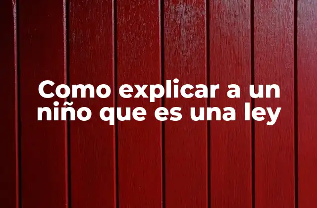 Como Explicar a un Niño que es una Ley