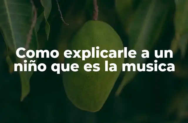 Como Explicarle a un Niño que es la Musica