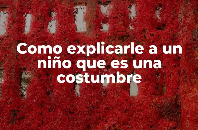 Como Explicarle a un Niño que es una Costumbre