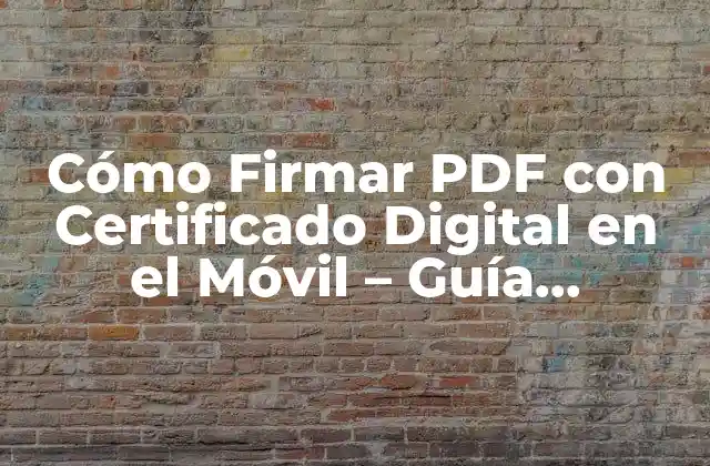 Cómo Firmar Pdf con Certificado Digital en el Móvil – Guía Completa