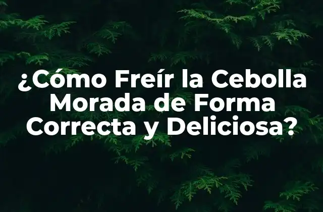 ¿cómo Freír la Cebolla Morada de Forma Correcta y Deliciosa?