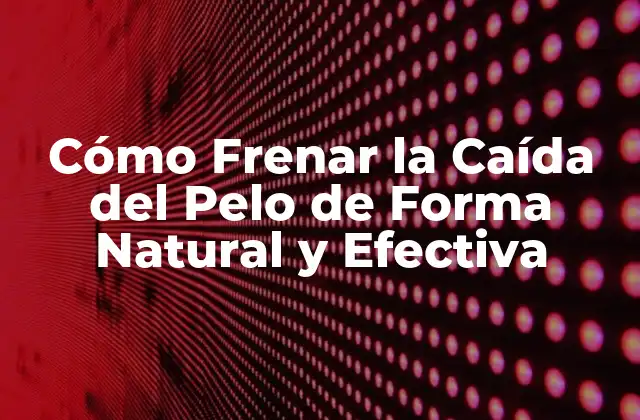 Cómo Frenar la Caída Del Pelo de Forma Natural y Efectiva
