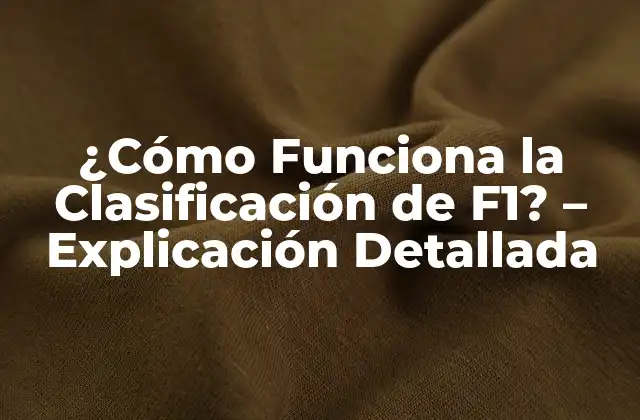 ¿cómo Funciona la Clasificación de F1? – Explicación Detallada