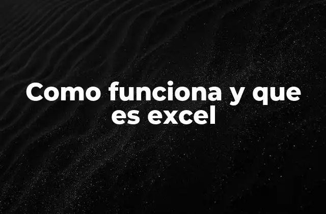 Como Funciona y que es Excel