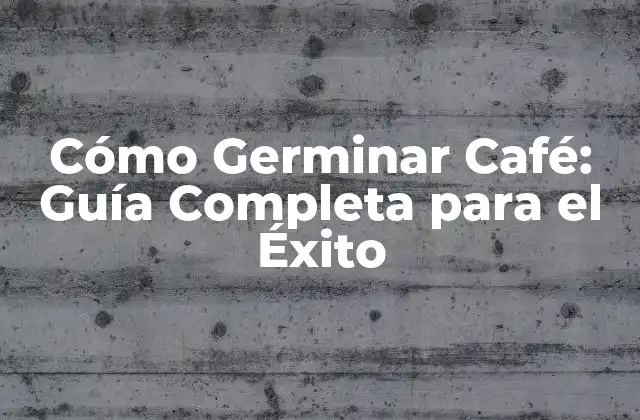 Cómo Germinar Café: Guía Completa para el Éxito