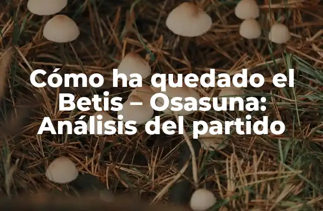 Cómo Ha Quedado el Betis – Osasuna: Análisis Del Partido